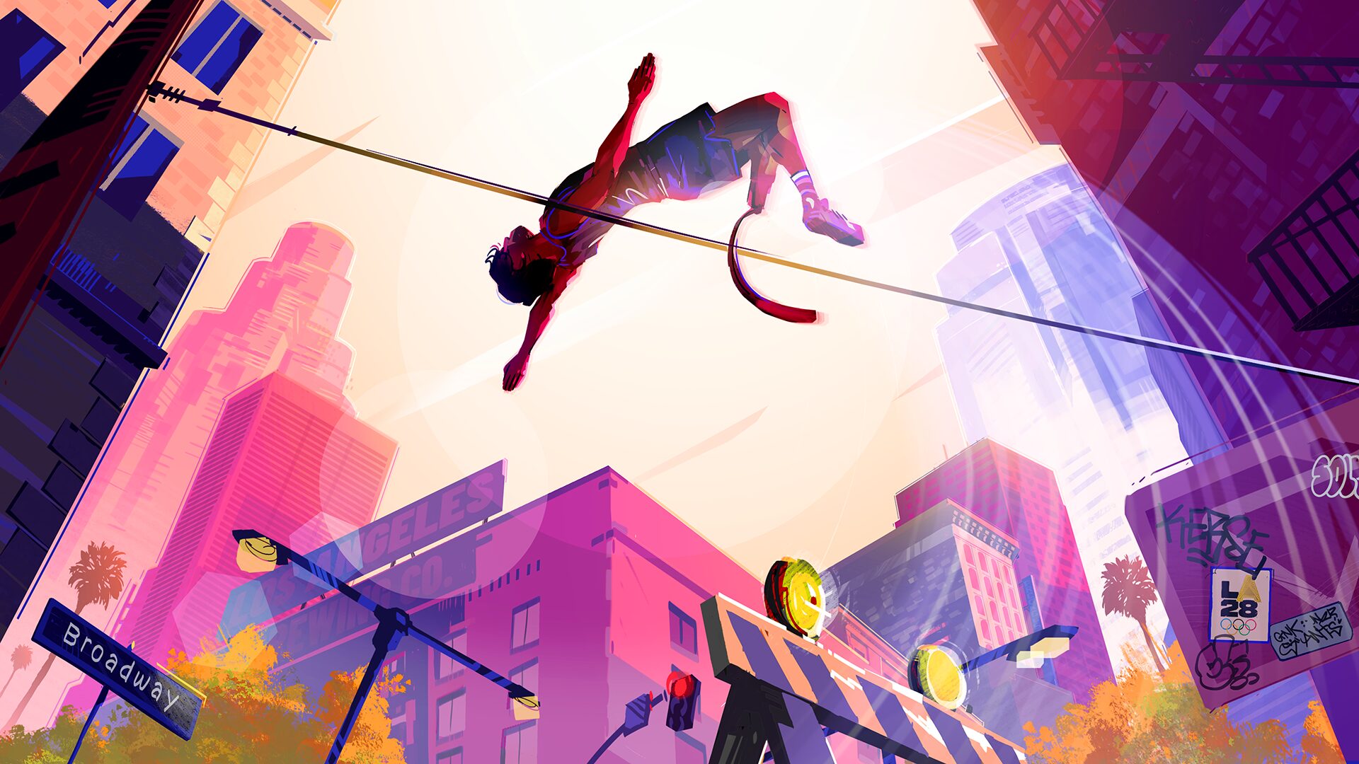 LA Olympics pole vault styleframe