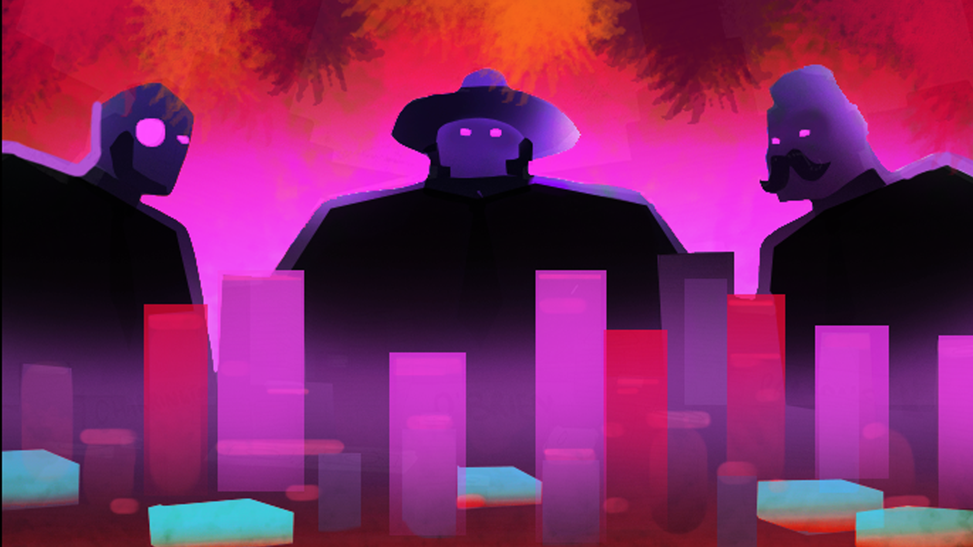 Pig character exploring the countryside