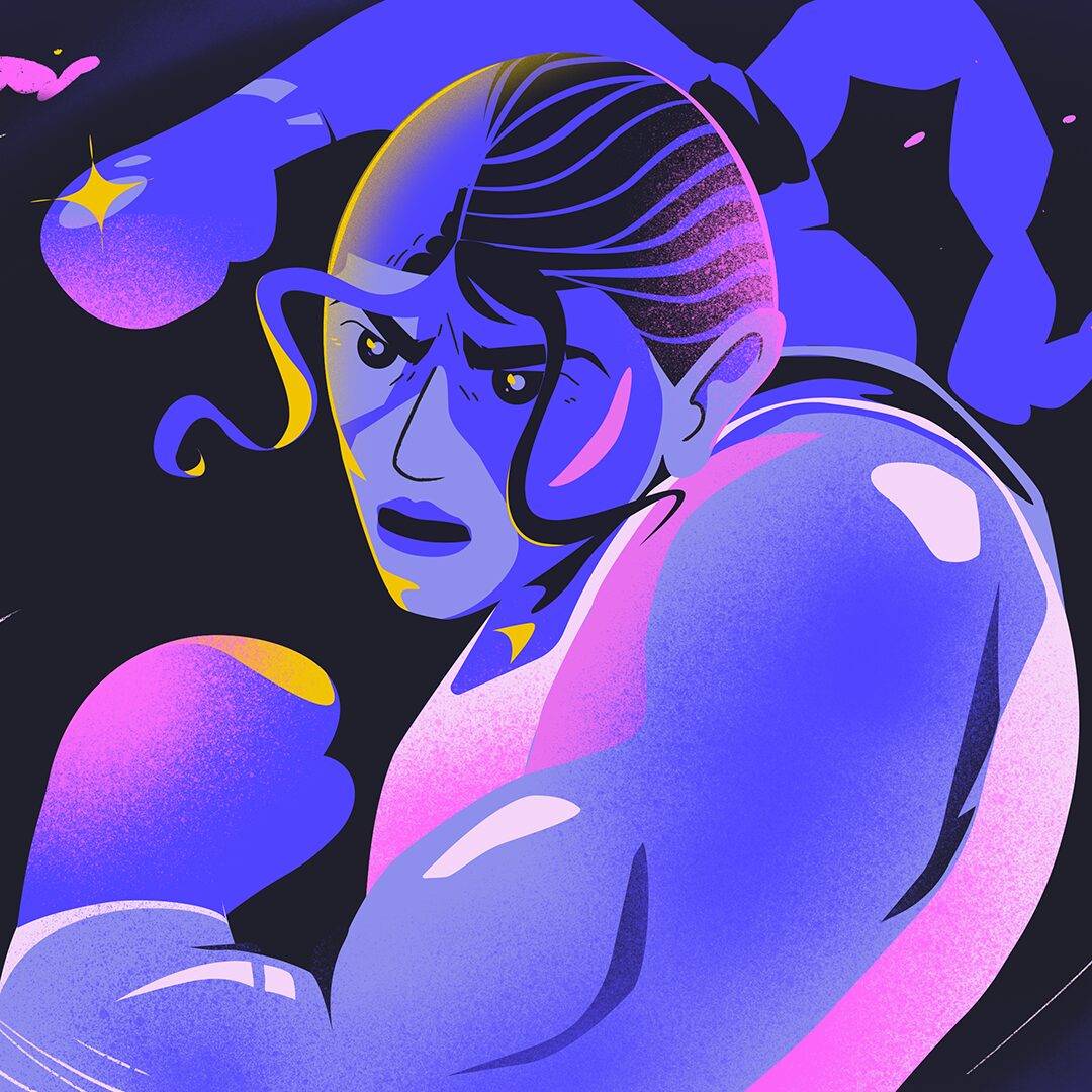 Boxer character illustration