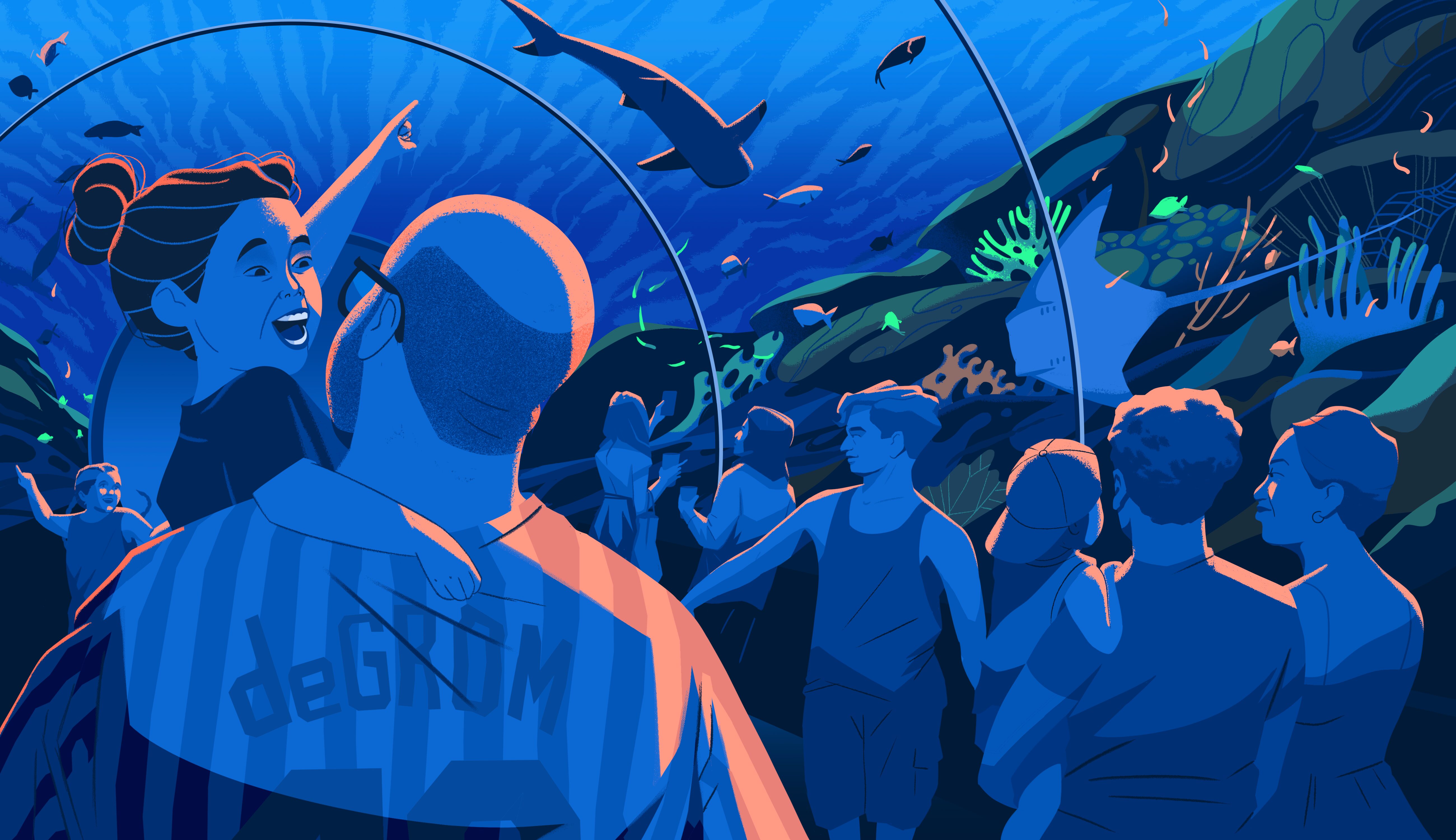 Tunnel aquarium illustration