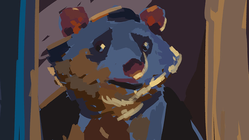 Penny reaching for items on a shelf