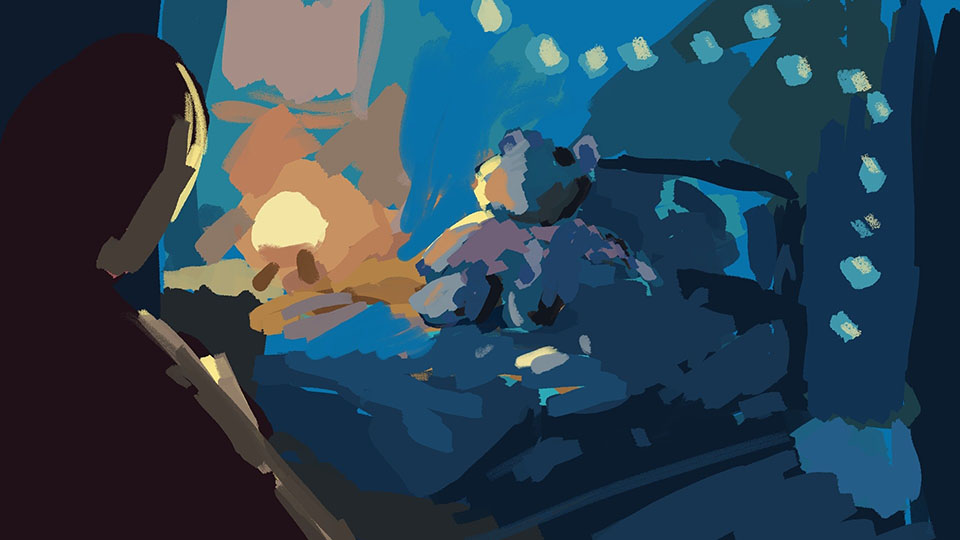 Family gathered around the dining table