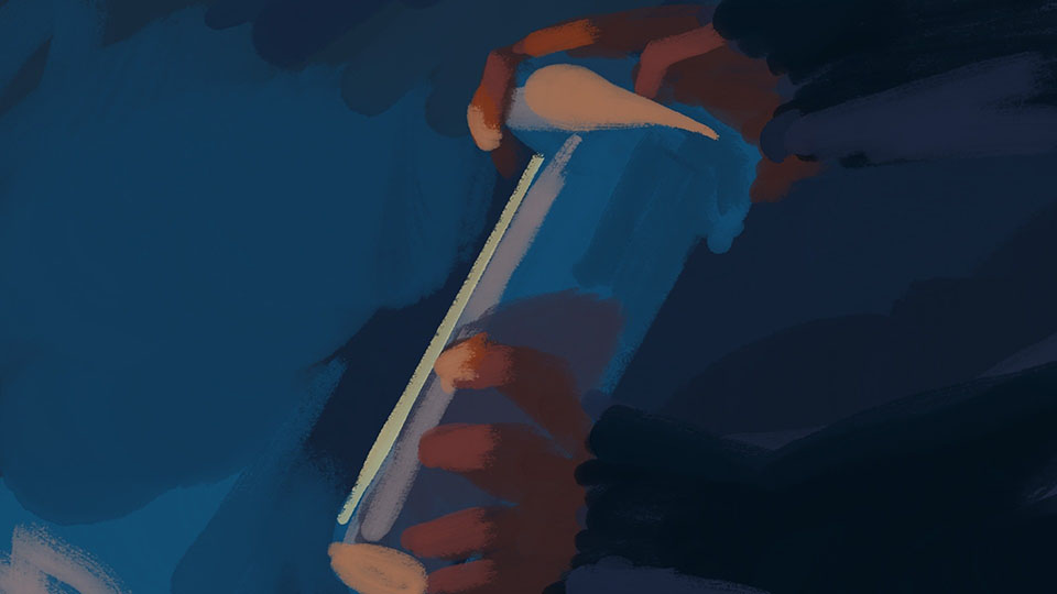 Close-up of hands preparing food