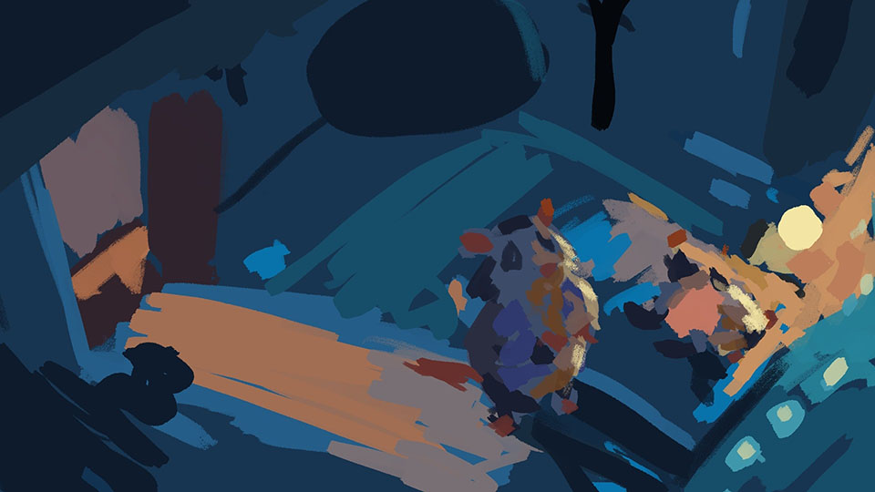 Piper playing on the bedroom floor