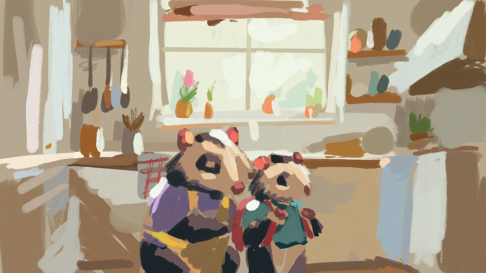 Penny tending to plants in the garden