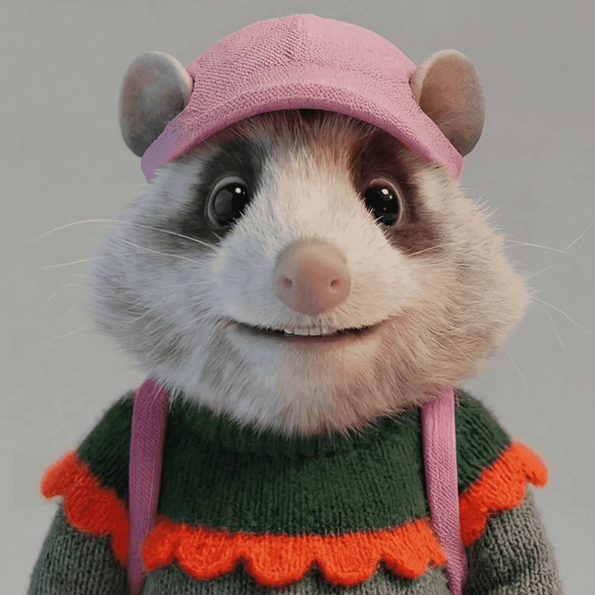 Close-up of a character model showing fur detail